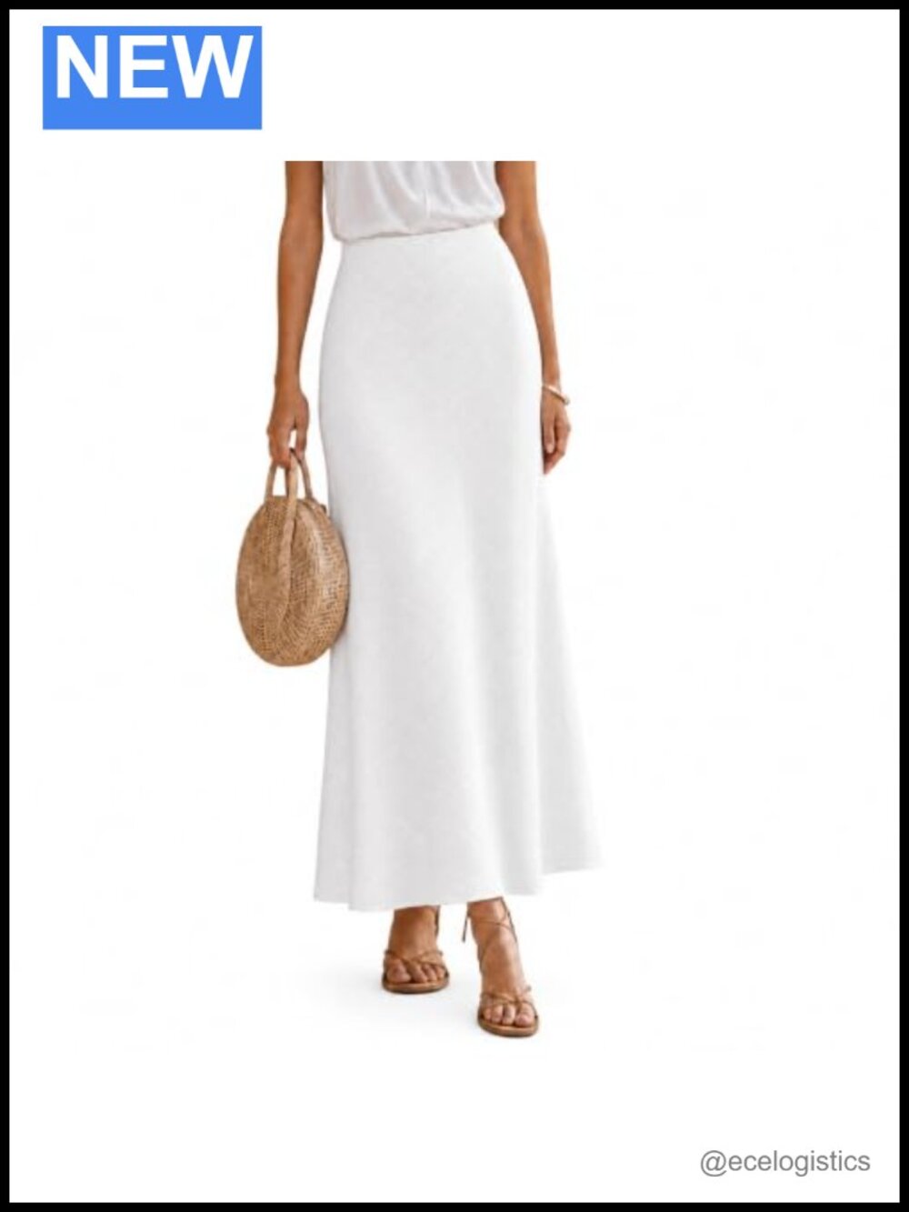Linen Maxi Skirt High Waisted Flow A Line Ankle Length Summer